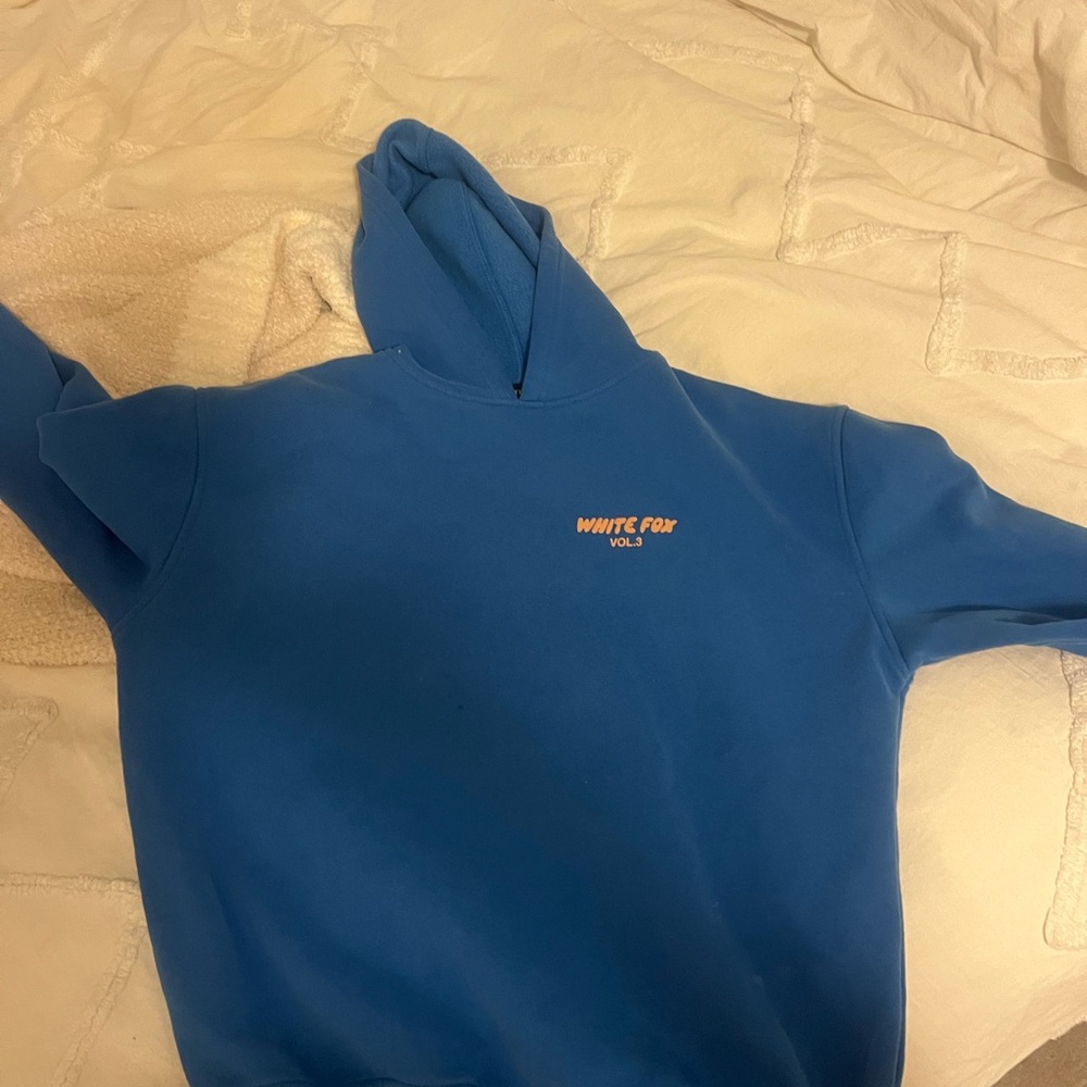 White Fox Blue Hoodie